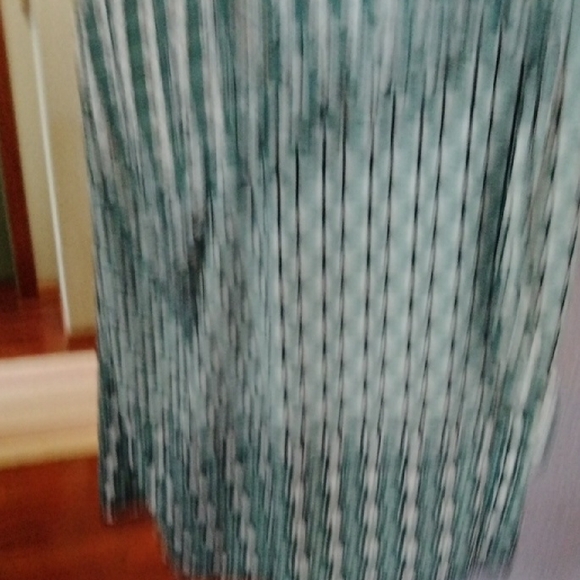 EUC Max Studio Green Ruch Tie Front Geometric Print  Dress Sz M - Picture 5 of 10